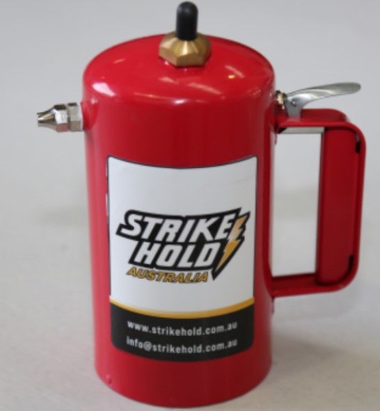 Heavy duty spot sprayer close-up product image showing refillable tank StrikeHold Australia branding